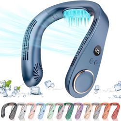 452) Neck Fan Air Conditioner,Personal Cooling Device,Neck Air Conditioners Portable Neck AC Rechargeable Battery Powered,USB Silent Headphones Round 