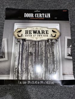 Beware Enter At Your Own Risk Door Curtain Halloween Party