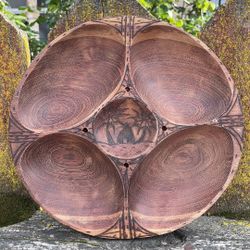 Vintage Hand Carved Monkeypod Serving Tray