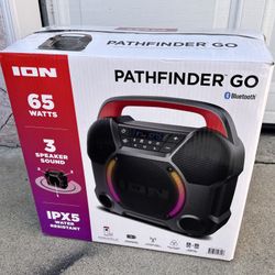 ION Pathfinder Go 65W Portable Bluetooth Speaker - Water-Resistant | LED Lights | Party Speaker