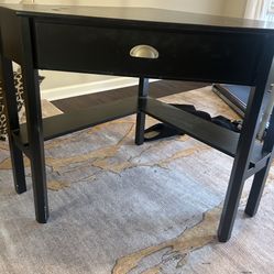 Nice Solid Corner Desk With Drawer And Shelf-could Use Repainting
