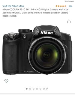 Nikon COOLPIX P510 16.1 MP CMOS Digital Camera with 42x Zoom NIKKOR ED Glass Lens and GPS Record Location