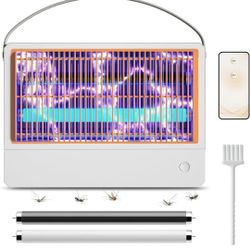 Bug Zapper Indoor, Hybrid Spectrum Electric Fly Zapper with 2 Extra Replacement Bulbs, Quiet Mosquito Trap Insect Killer