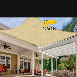 Square Sun Shade Sail 12x16，UV Block Shade Sails for Outdoor Patio Garden Backyard,