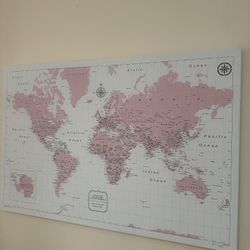 World Map Wall Art  36x24