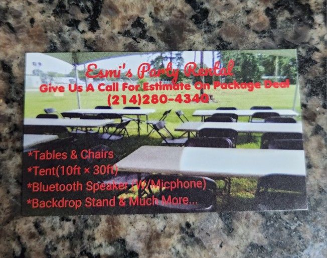 Tables And Chairs  Give Us A Call For Estimate On Package Deal 