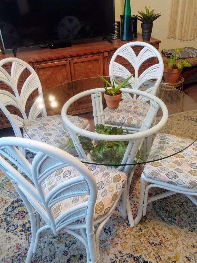 Vintage Bamboo Table and Chairs