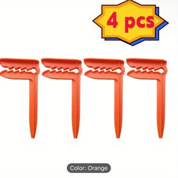 4pcs Orange Beach Towel Clips, Plastic Secure Clamp Holder For Beach & Camping, Multi-Functional Towel & Picnic Mat Holders, Wind-Resistant Outdoor Ac