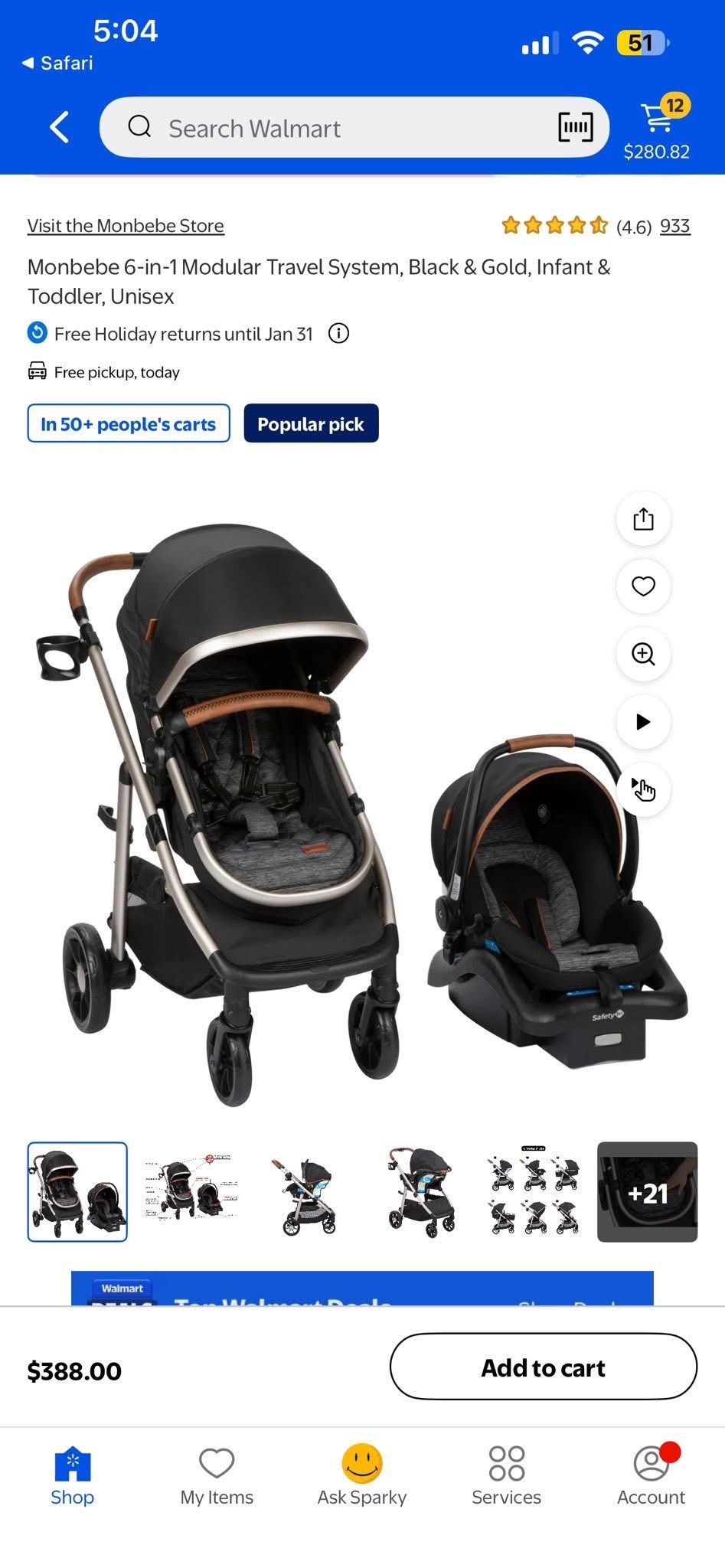Stroller/Bassinet/Car seat Combo