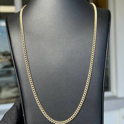 14k yellow gold solid Curb style chain