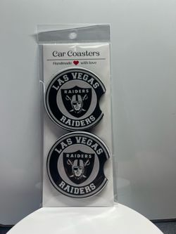 Las Vegas Raiders Black Car Coasters - Set of 2 Neoprene