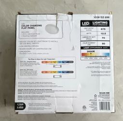 New Commercial Electric 11 in LED Color-Changing Dimmable Panel Light White 875 lm