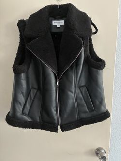 Marc New York Faux Leather Sherpa Vest