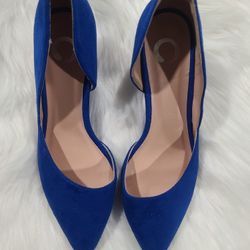 Woman Shoes Blue Suede Flats Sz 7