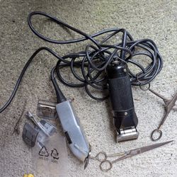 2 Vintage Barber Shears & Trimmers +