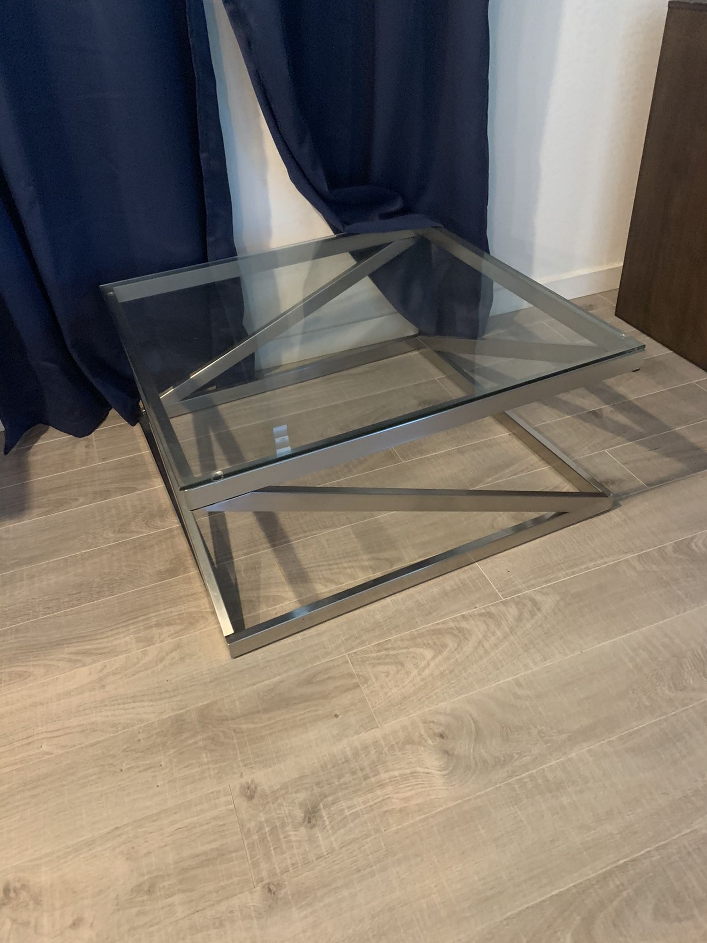 Glass top coffee 2 end tables