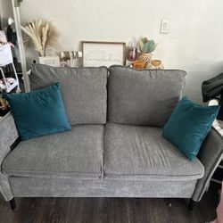 Grey loveseat 