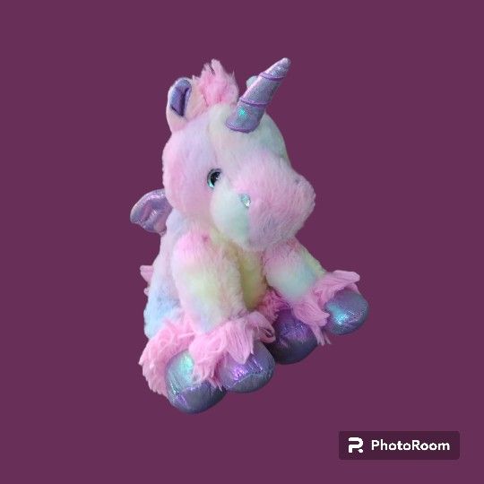 Kelly Toy Fantasy Pets Unicorn Pegasus Plush Multicolor Stuffed Animal Toy 13"