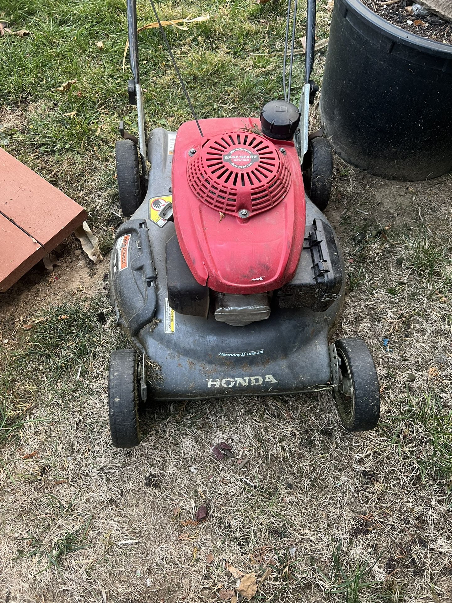 Running Honda Push Mower
