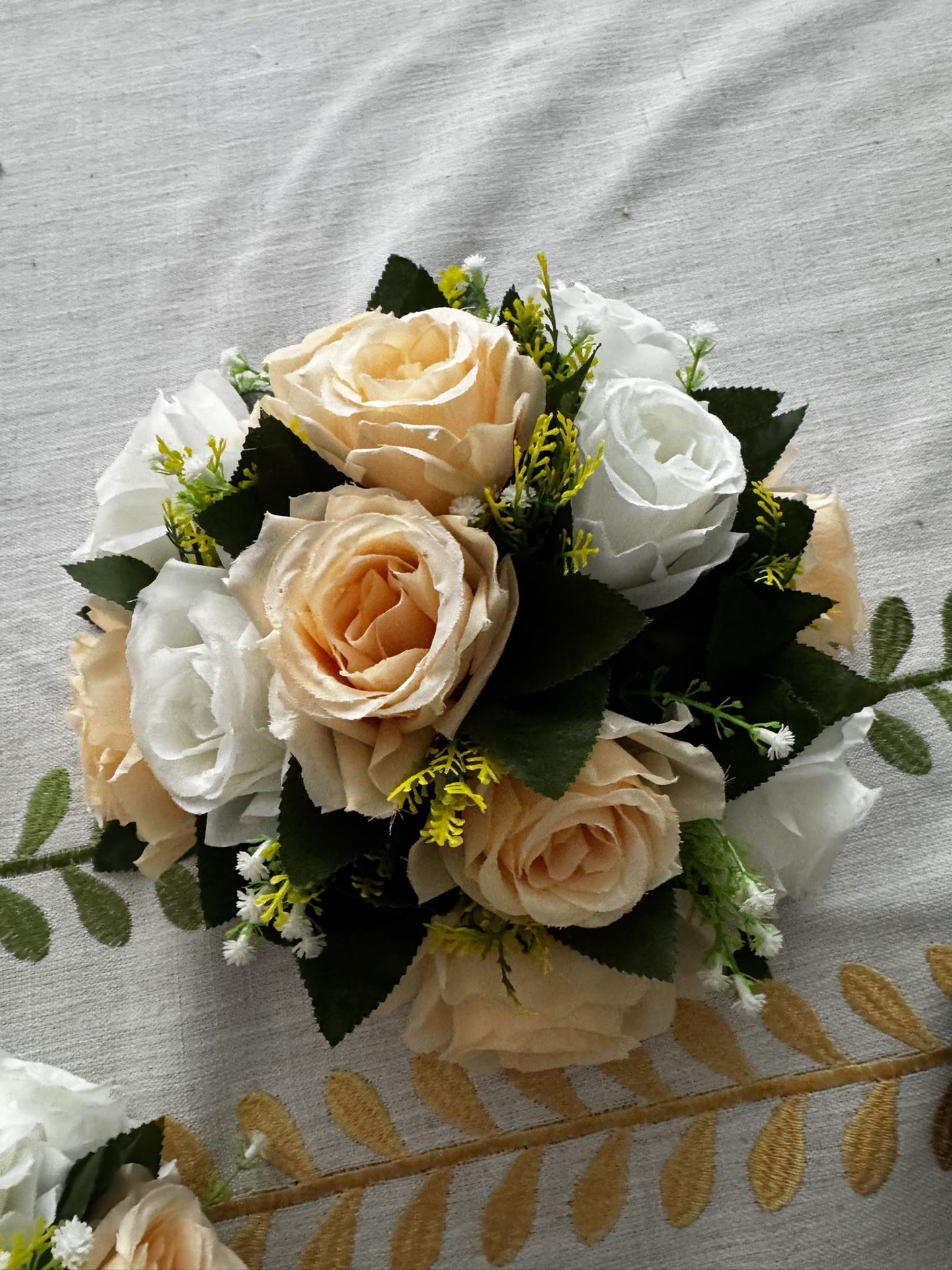 Flower Balls For A Bunches For Centerpieces Arches Peach White Colors Seven Pieces