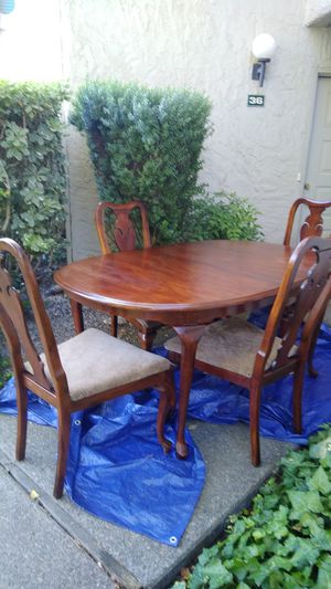 Antique Mahogany Refurbished Dinner Table 6 Chairs For Sale In