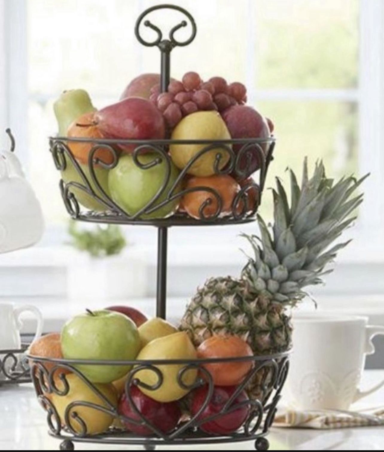 Princess House Meridian 2-Tiered Basket (5370) New!