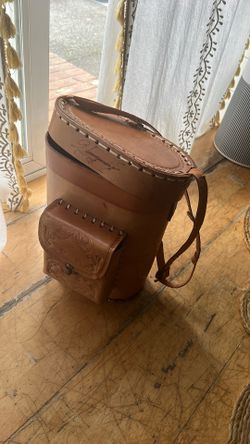 Traditional Leather Matera Picnic Gourd Carry Bag