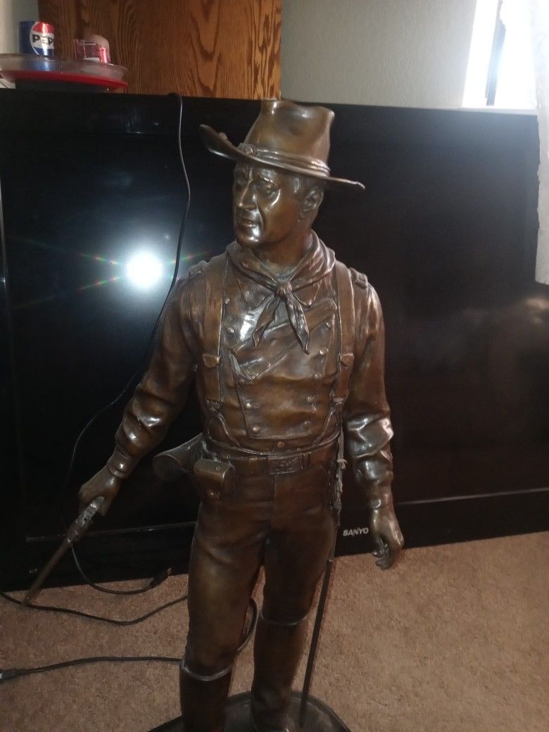 LARGE. JESSE CORSAUT JOHN WAYNE BRONZE STATUE