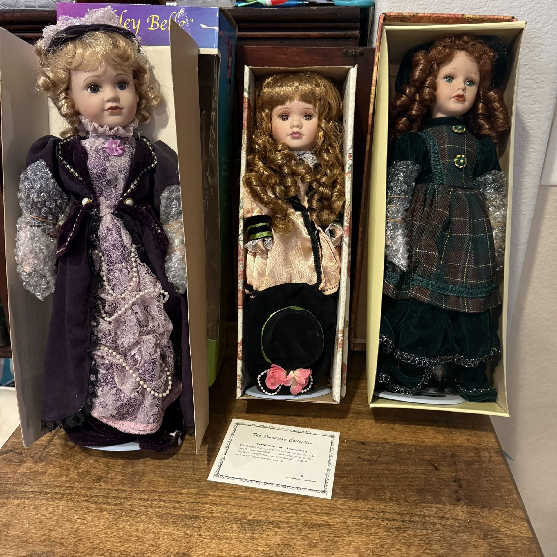 3 Porcelain Collector Dolls • Ashley Belle & Broadway Collection • 18”