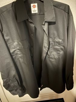 Dickies Men’s Long Sleeve Work Shirt Black Large (L)