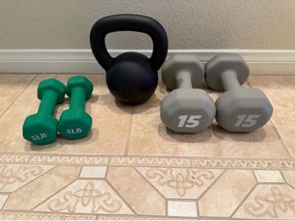 Exercise Hand weights and kettle bell set