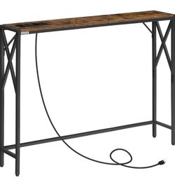 5.9" Narrow Sofa Table with Charging Station X(460)