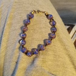Vintage Beautiful Murano Beaded Bracelet/ankle Bracelet 