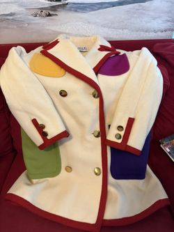 Vintage 1980s Bill Blass Wool Pea Coat 