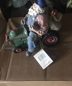 Santa in tractor decor