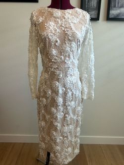 White lace and floral midi dress size 10
