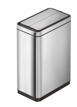 Deluxe Phantom 45 Liter Stainless Steel Dual Wing Motion Sensor Trash Can
