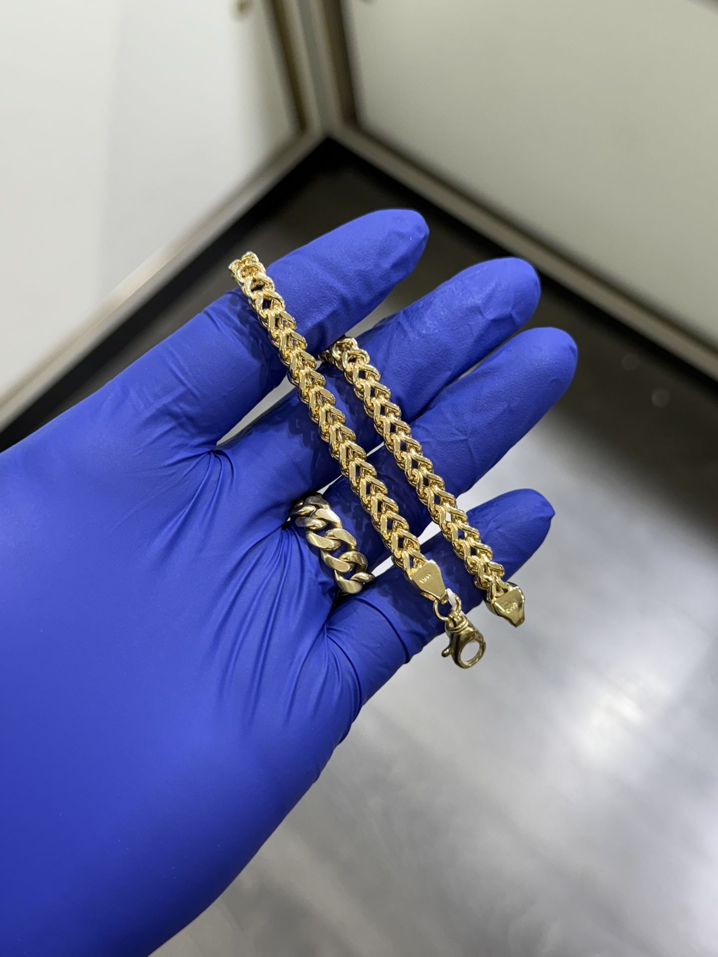 14K Gold Franco Link Bracelet 8”