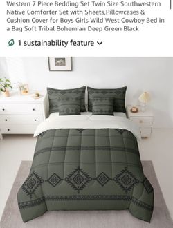 7 PC Southwestern Native TWIN Comforter Set (NEW IN BOX)