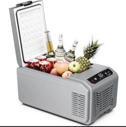 Car Refrigerator, 12 Volt Car Fridge, 16 QT Portable Freezer Compressor Grey