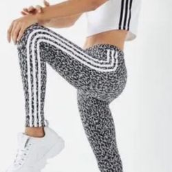 Adidas Original/ Women/ Animal Print Leggings/ Signature White Stripes/ XS 