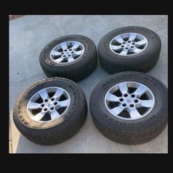 4 X 265/70r17 6x5.5 6x139.7 Tundra 4Runner Tacoma Stock Rims With Good 80% Tires Treads!