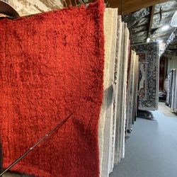 5x7 Area Rugs Carpet Rugs Shaggy Super Shaggy Thick Solid Design Colors Red