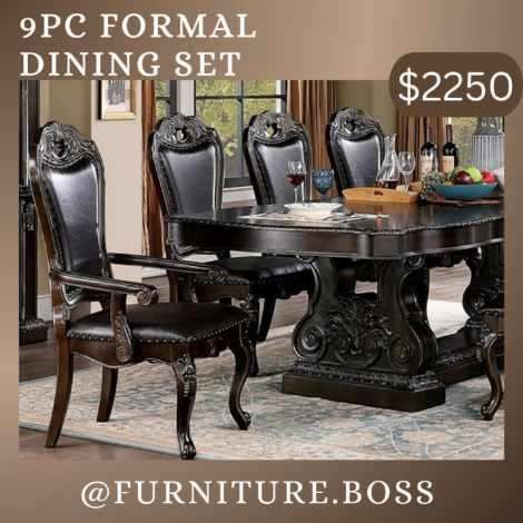 Formal Dining Table Furniture Sets Dark Wood Elegant Dining Table