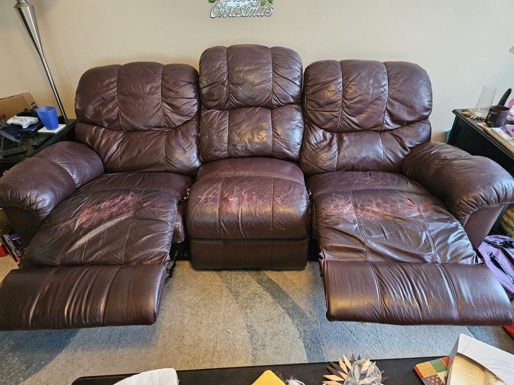 Premium Leather Couch and Love Seat