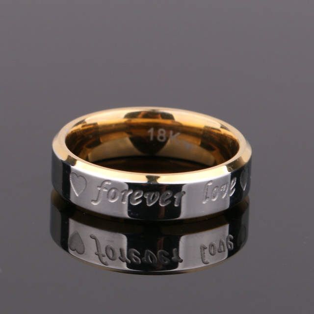 2pcs 18k Gold Forever love Wedding Couple Rings
