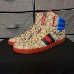 GUCCI ACE GG HIGH TOP 'BLUE BEIGE
