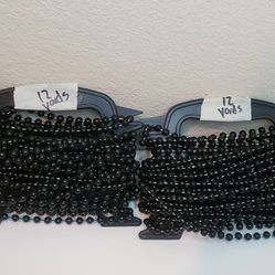 24 Yards Shiny Black Small Plastic Beads Garland~ Any Occasion 