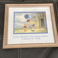 Winnie the Pooh and Christopher Robin Print Friend Quote For Child At Heart