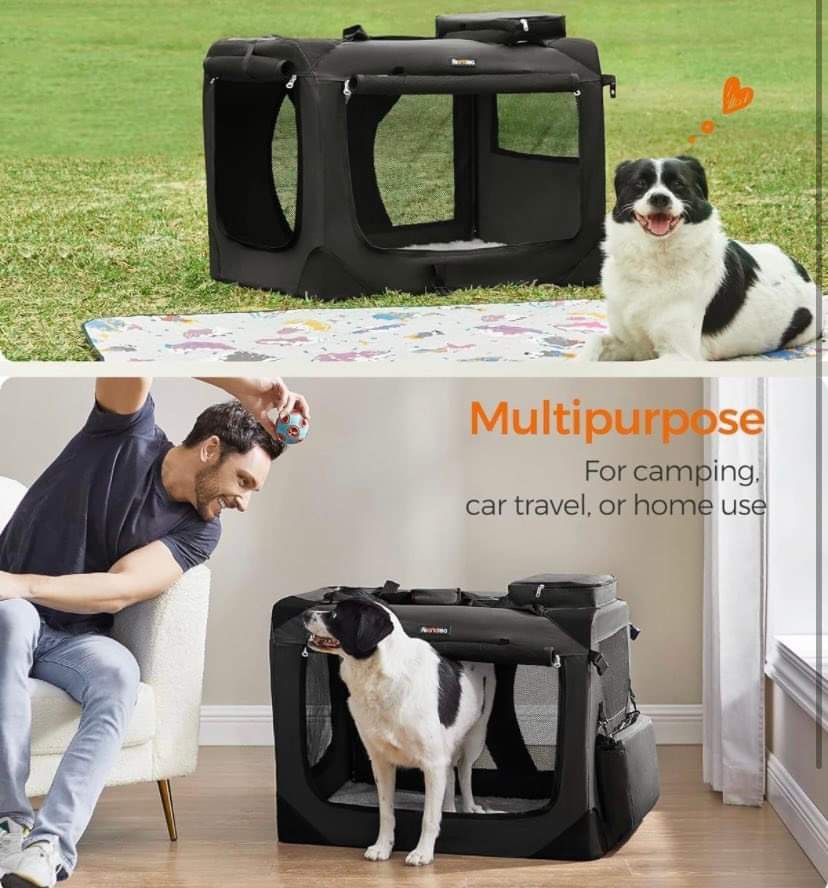 Collapsible Soft Dog Crate, Portable Travel Dog Crate